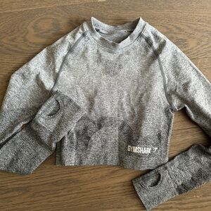 Gymshark crop long sleeve grey